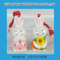 Handpainting Easter bunny pattern ceramic bunny name card holder